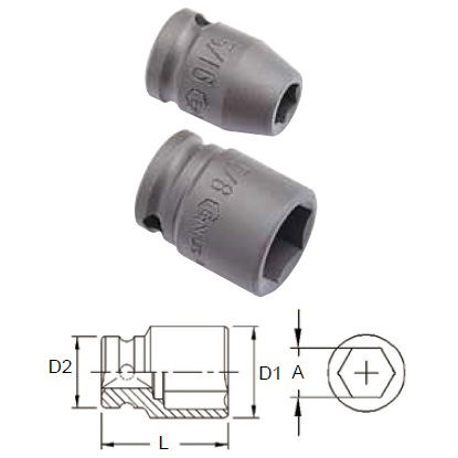 Genius Tools 444023 1/2"-os 6 lapú gépi dugókulcs fej, 23 mm termék fő termékképe
