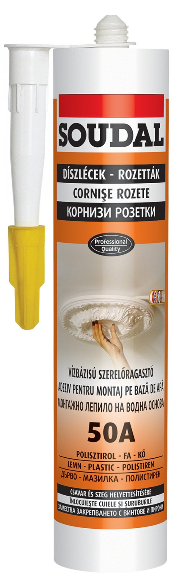 Soudal 50A vízbázisú szerelőragasztó, 280 ml termék fő termékképe