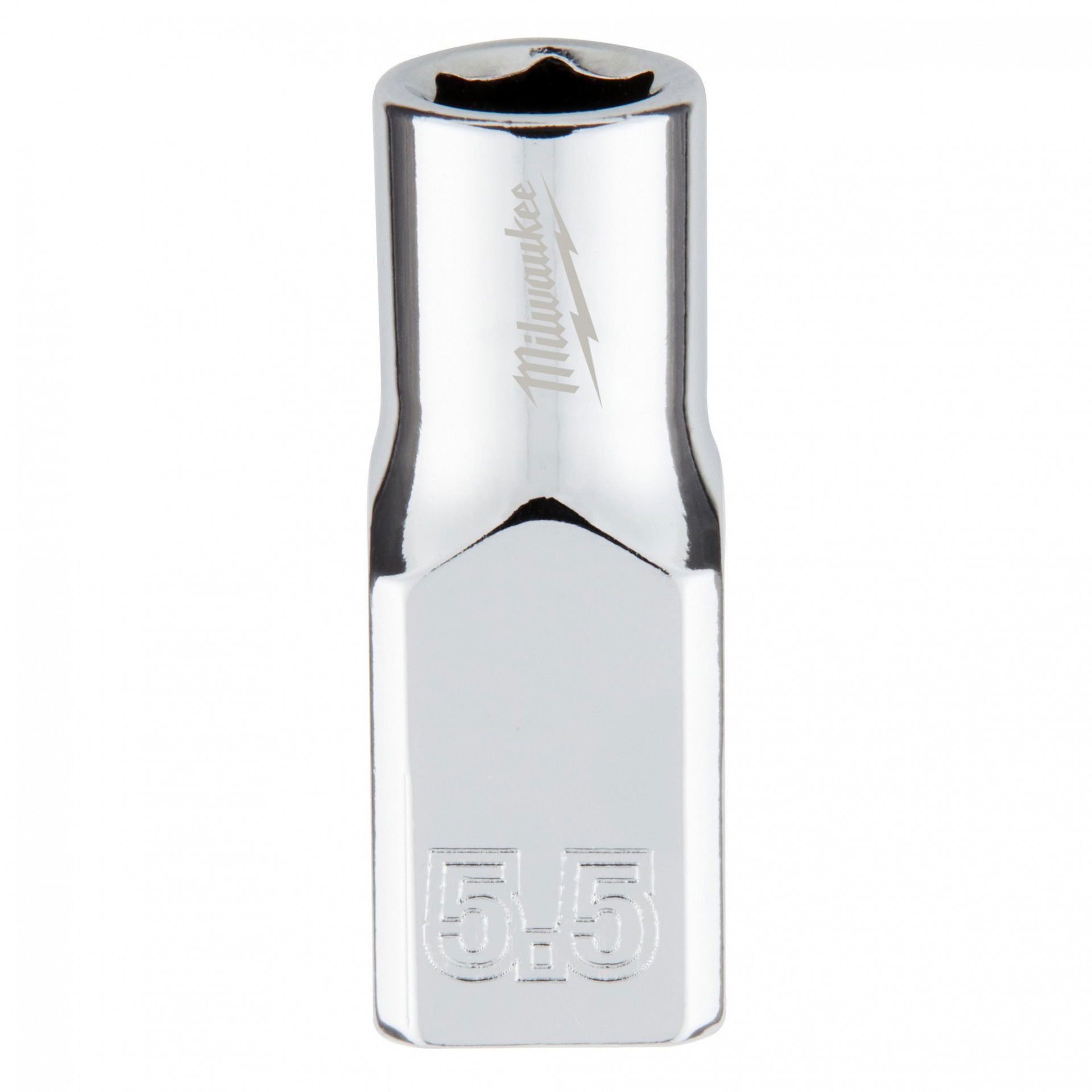 Milwaukee FOUR FLAT™ oldalú 1/4"-os dugókulcs fej, rövid, 6-lapú, 5.5 mm termék fő termékképe