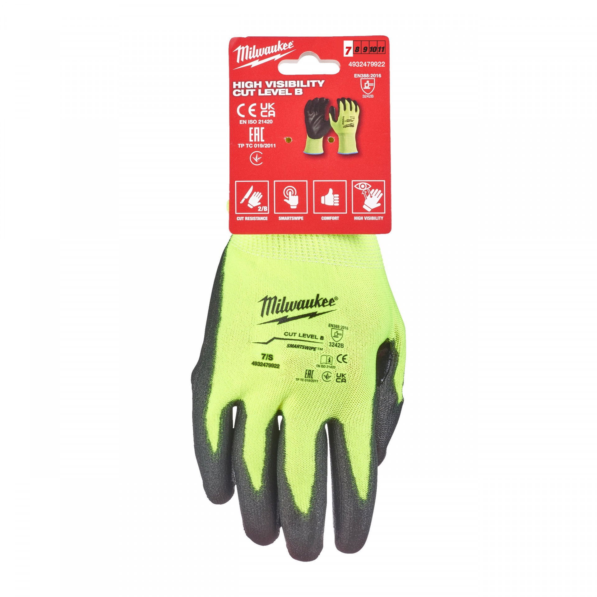 Milwaukee HI-VIS láthatósági vágásbiztos védőkesztyű, 2/B vágási szint termék fő termékképe