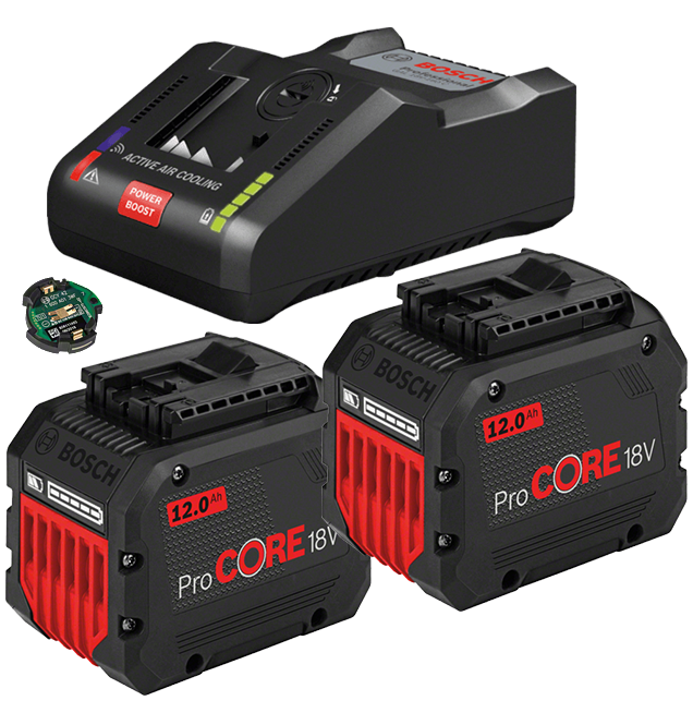 Bosch GAL 18V-160 C gyorstöltő Bluetooth Low Energy modullal + 2 db ProCORE Li-ion akkumulátor, 18 V, 12.0 Ah termék fő termékképe