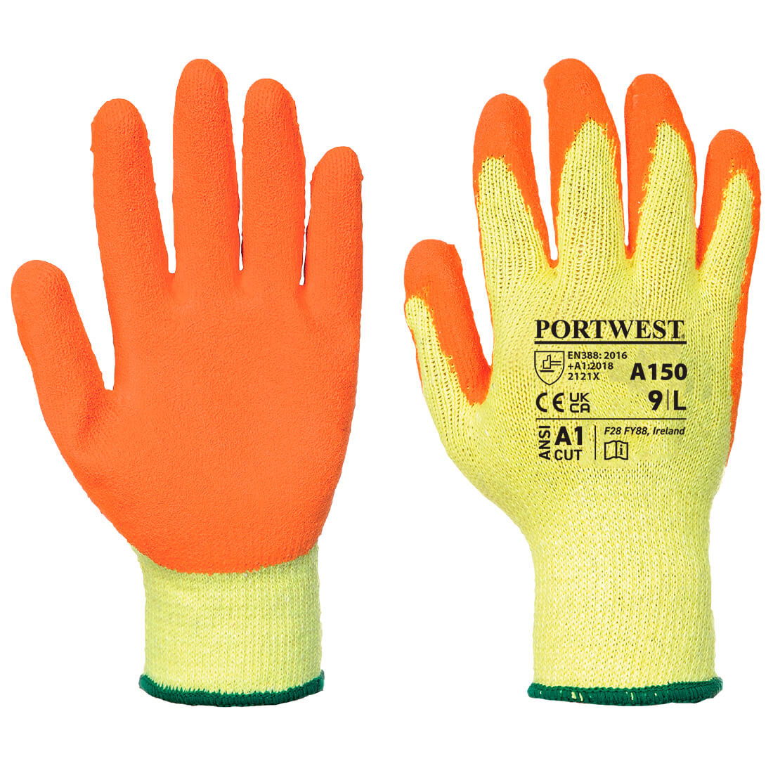 Portwest A150 - Latex mártott kesztyű, sárga/narancs termék fő termékképe