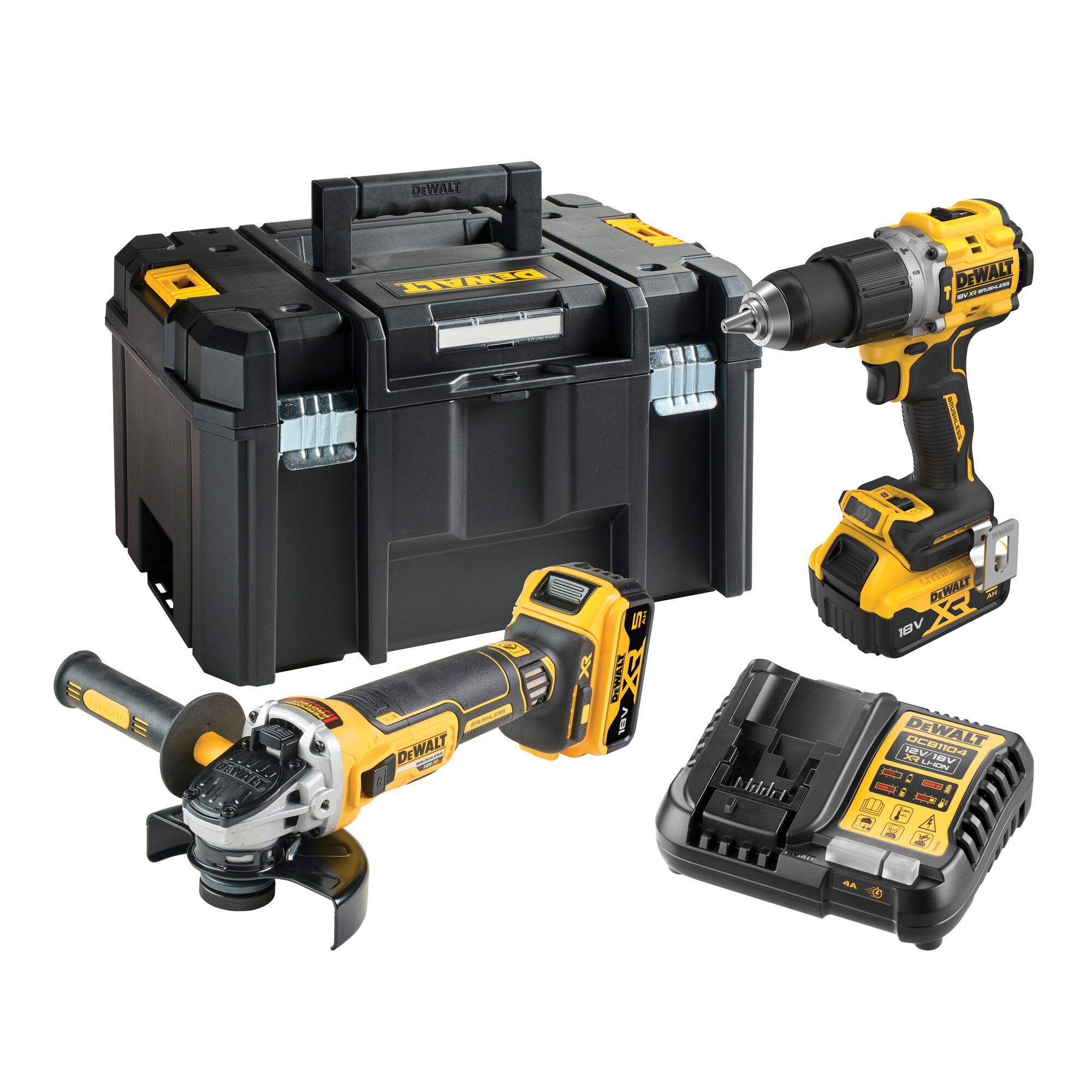 Dewalt DCK2026P2T akkus gépcsomag, 2 gépes (2 x 5.0 Ah Li-ion akkuval, TSTAK kofferben) termék fő termékképe